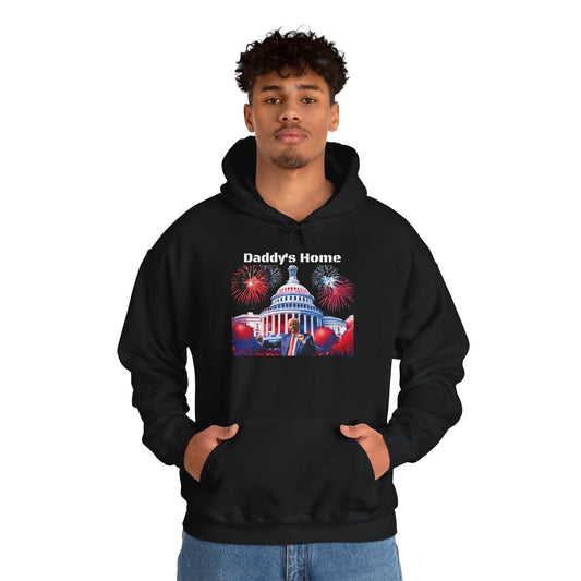 Trump 2024 – Daddy's Back White House Fireworks Design Hoodie