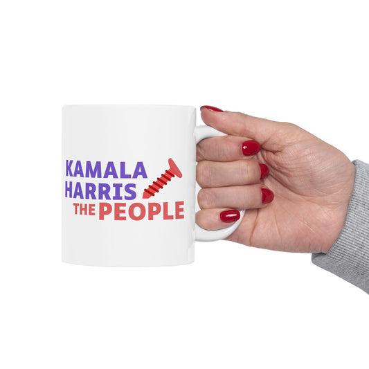 Kamala Harris "Screwing the People" Ceramic Coffee Mug – 11oz & 15oz