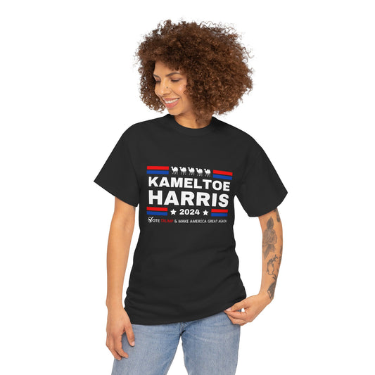 Kameltoe Harris 2024 - Vote Trump - Premium Dark Gildan T Shirt