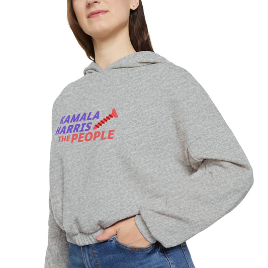 Kamala Harris "Screwing the People" Bella+Canvas Women's Cinched Bottom Hoodie