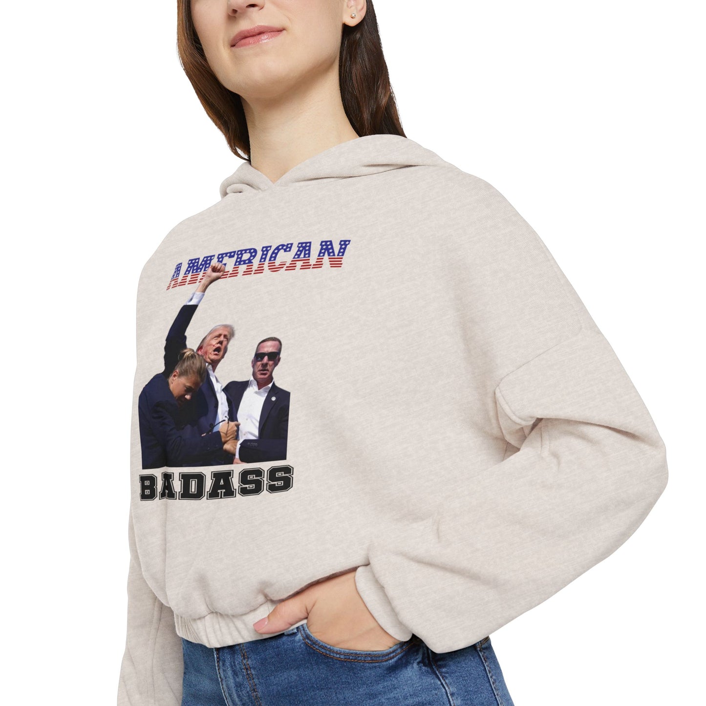 American Badass Women’s Cinched Bottom Hoodie