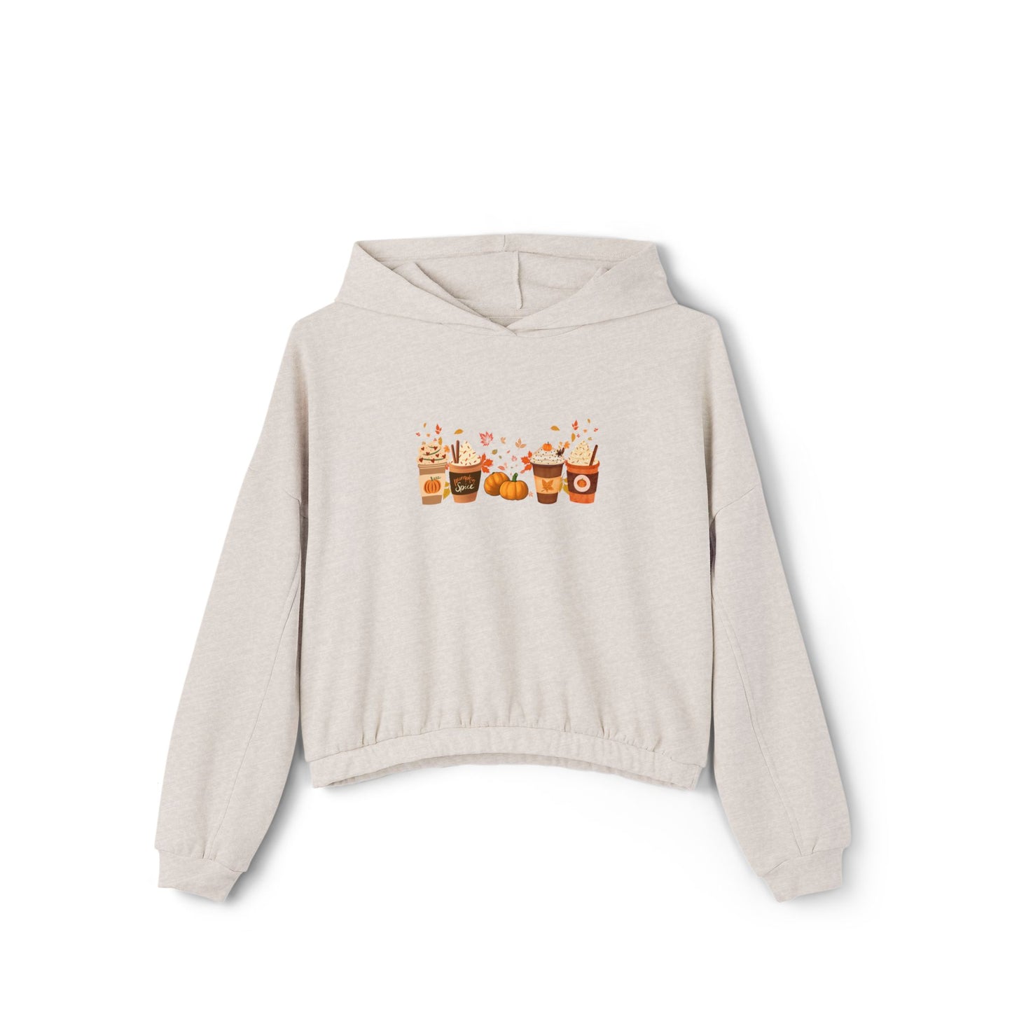 Fall Pumpkin Spice Latte Design Bella+Canvas Cinched Bottom Hoodie