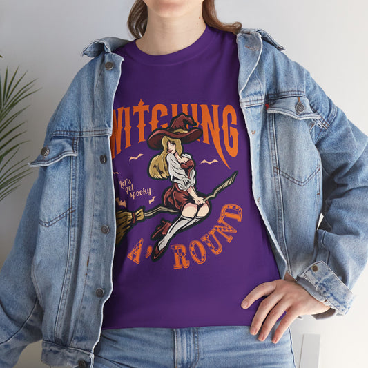 Witching Around Halloween Gildan T-Shirt | Witch Graphic Tee