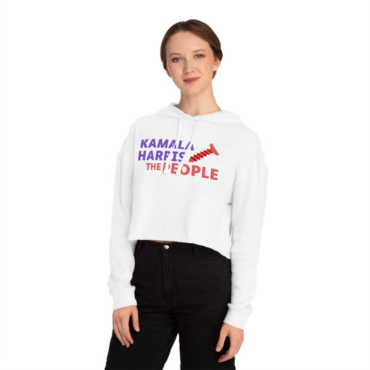 Kamala Harris "Screwing the People" Women’s Cropped Hooded Sweatshirt