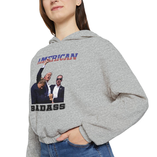 American Badass Women’s Cinched Bottom Hoodie