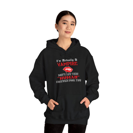 I'm Actually a Vampire Halloween Gildan Hoodie | Funny Vampire Costume Sweatshirt