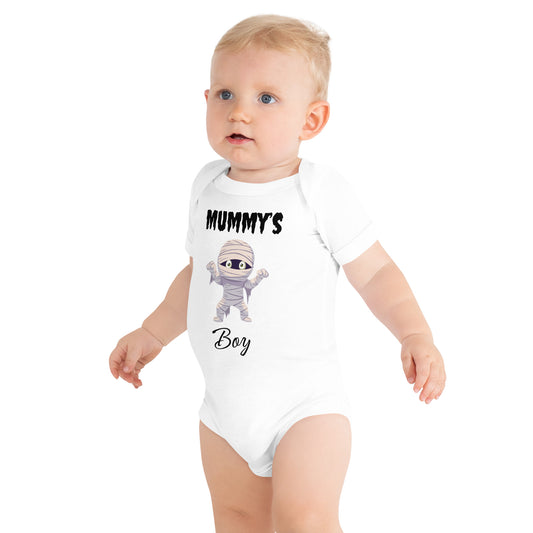 Mummy's Boy White Halloween Baby Bodysuit