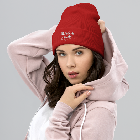 MAGA Girly Cuffed Beanie