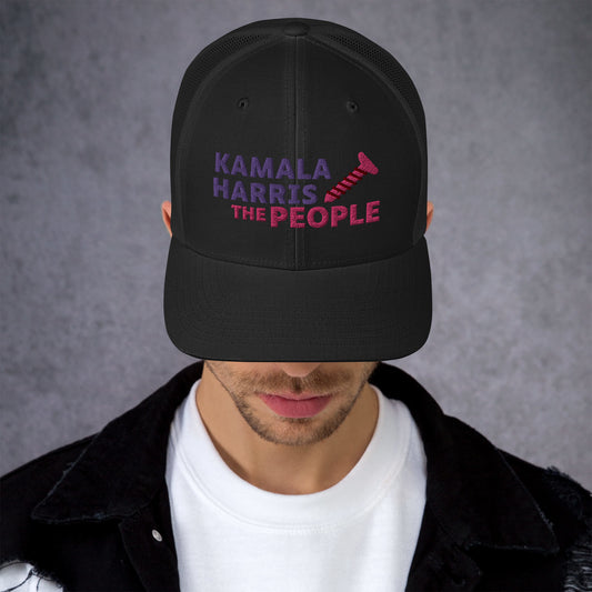 Kamala Harris "Screwing the People" Yupoong Retro Trucker Hat