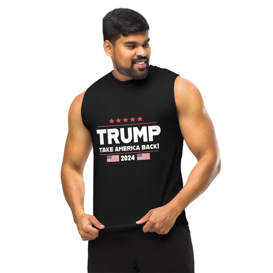 Trump Take America Back Black Bella+Canvas Muscle Shirt