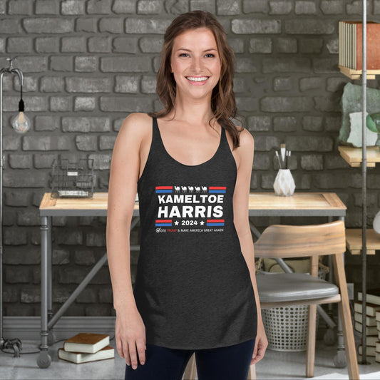 Kameltoe Harris 2024  - Vote Trump - Next Level Women's Racerback Tank